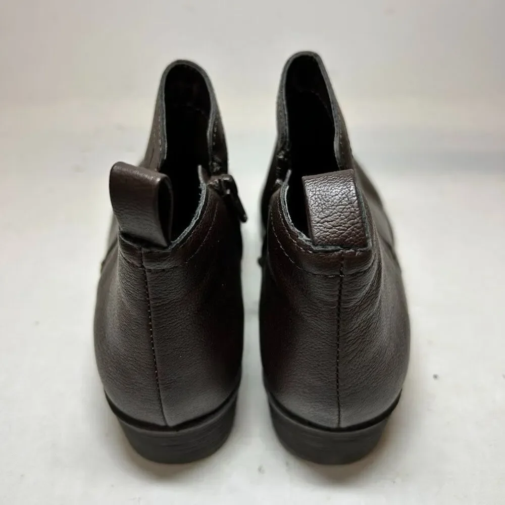 Sun Stone Womens 12 M Brown Faux Leather Cadee Ankle Booties DISPLAY RI7